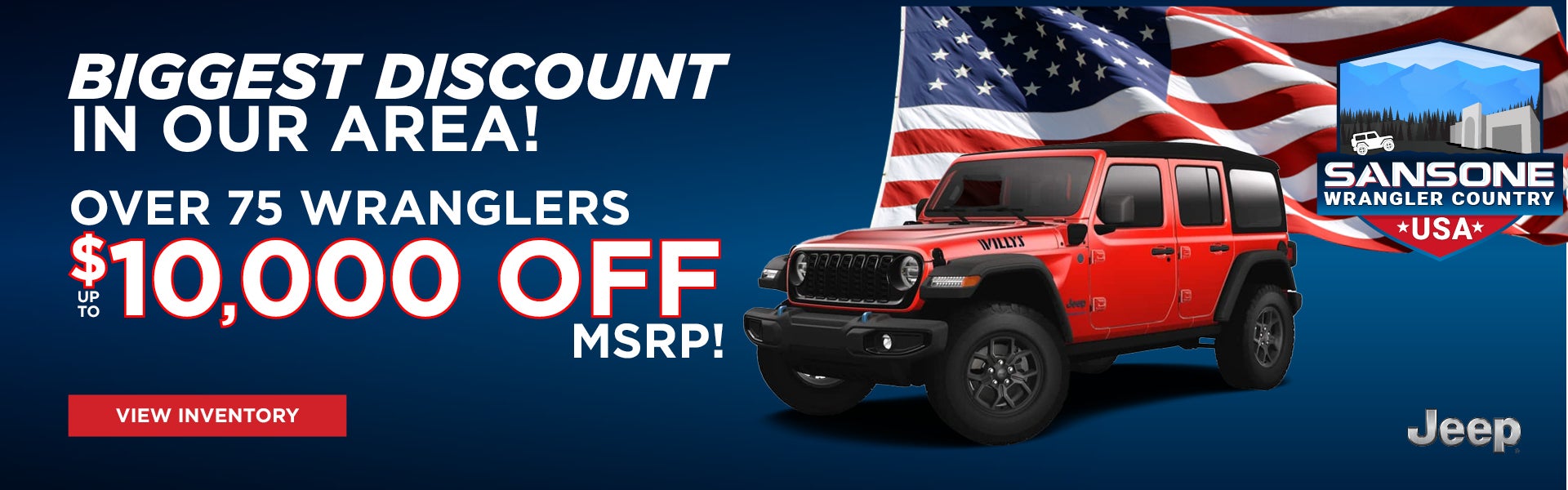 Over 75 Wranglers $10,000 Off MSRP